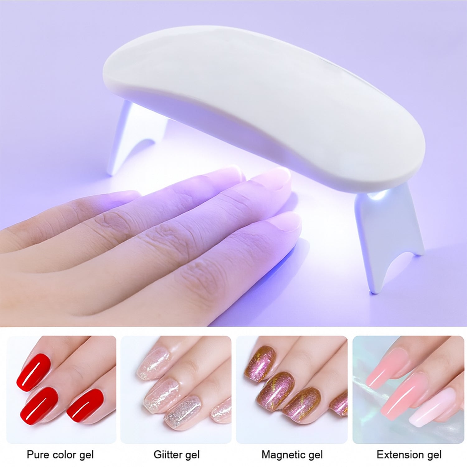 Mini Portable UV LED Nail Lamp for Gel Nail Polish Curing (1 Pc) Mini Portable UV LED Nail Lamp for Gel Nail Polish Curing (1 Pc)